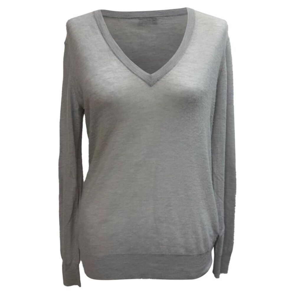 Joseph V-Neck Sweater in Grey Cashmere
